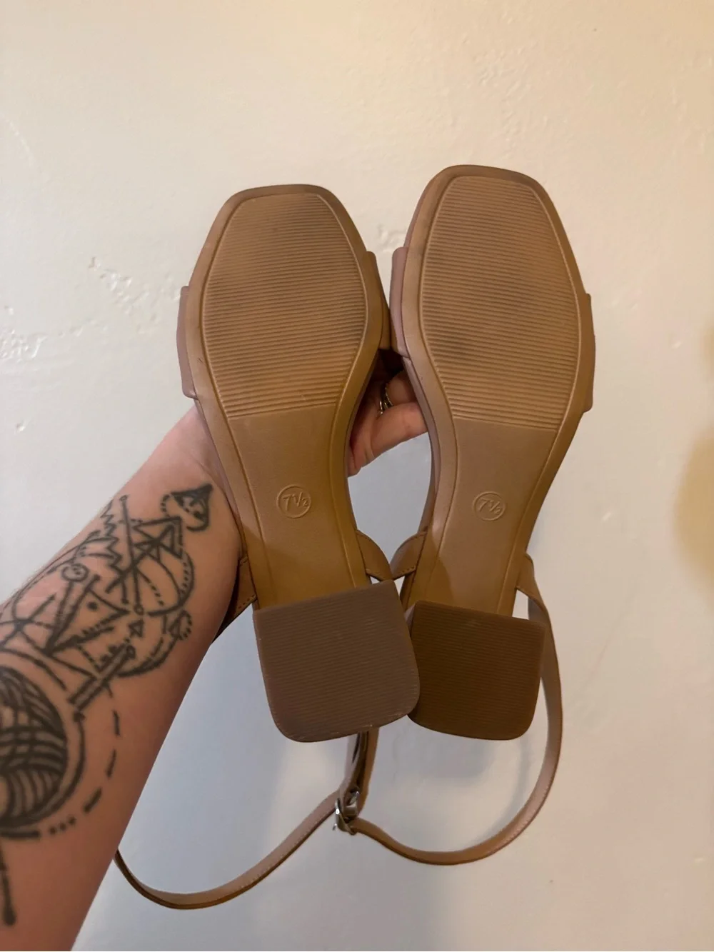 Never Worn Nude Block Heel
